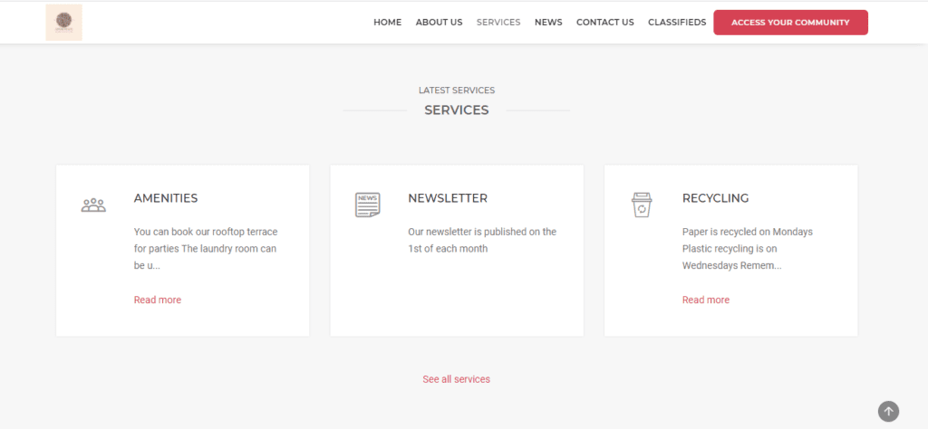 Community website services astor