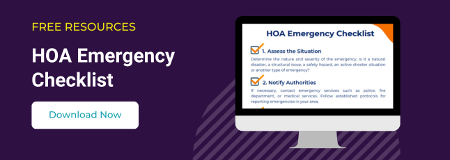 HOA Safety and Security Committee: Keep Your Community Safe 3 A call to action button for downloading a free HOA emergency checklist